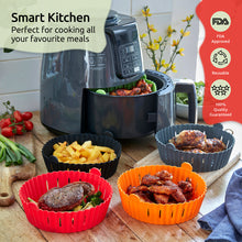 Load image into Gallery viewer, Silicone Air Fryer Liner 2PACK - Grey