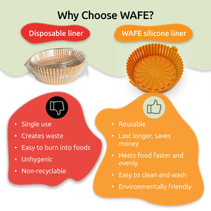 WAFE Silicone Air Fryer Liner 2PACK
