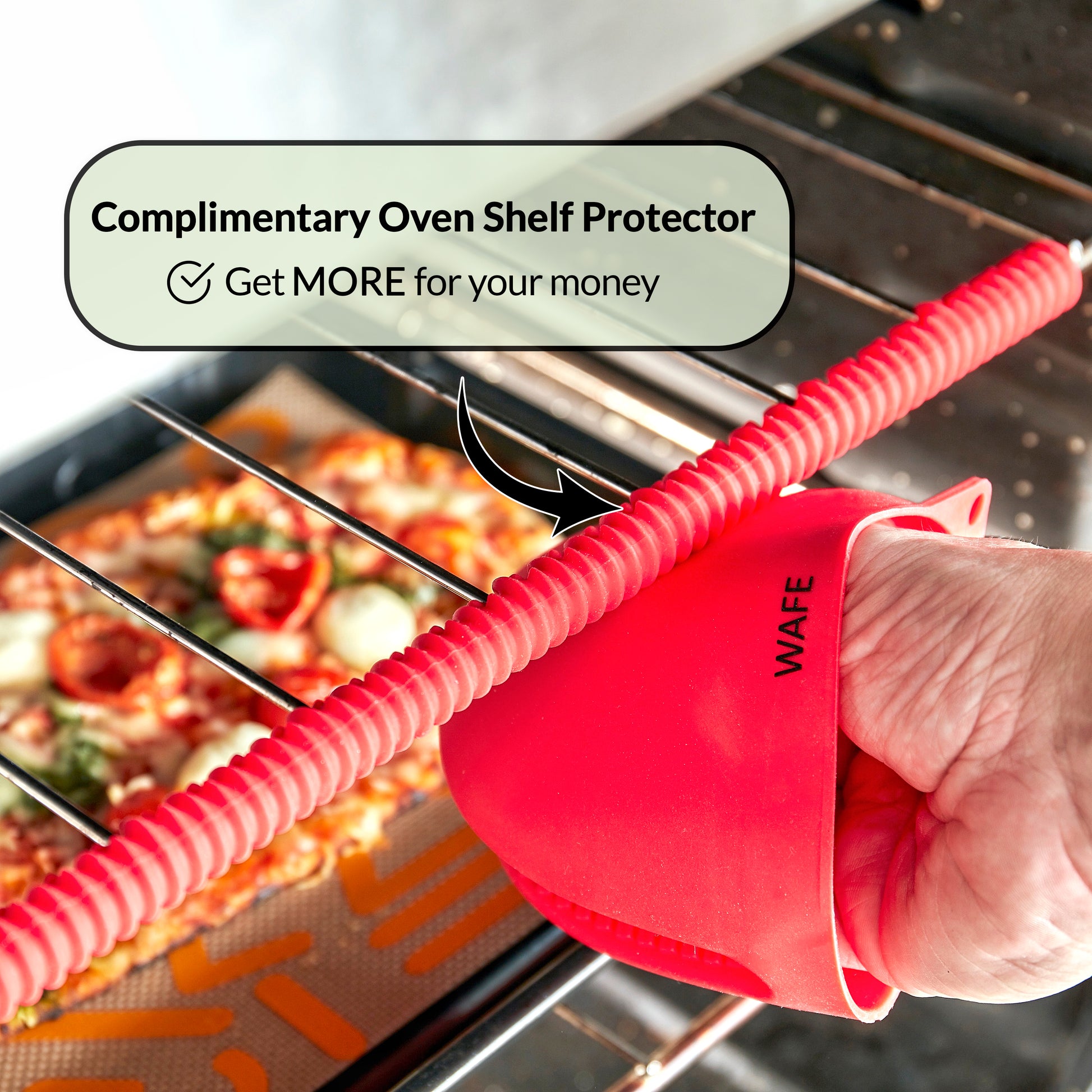 WAFE mini-oven kitchen silicone glove - Candy Red